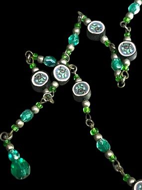 Vintage Grateful Dead Fimo Clay Beaded Dancing Bear Necklace from Dead Show